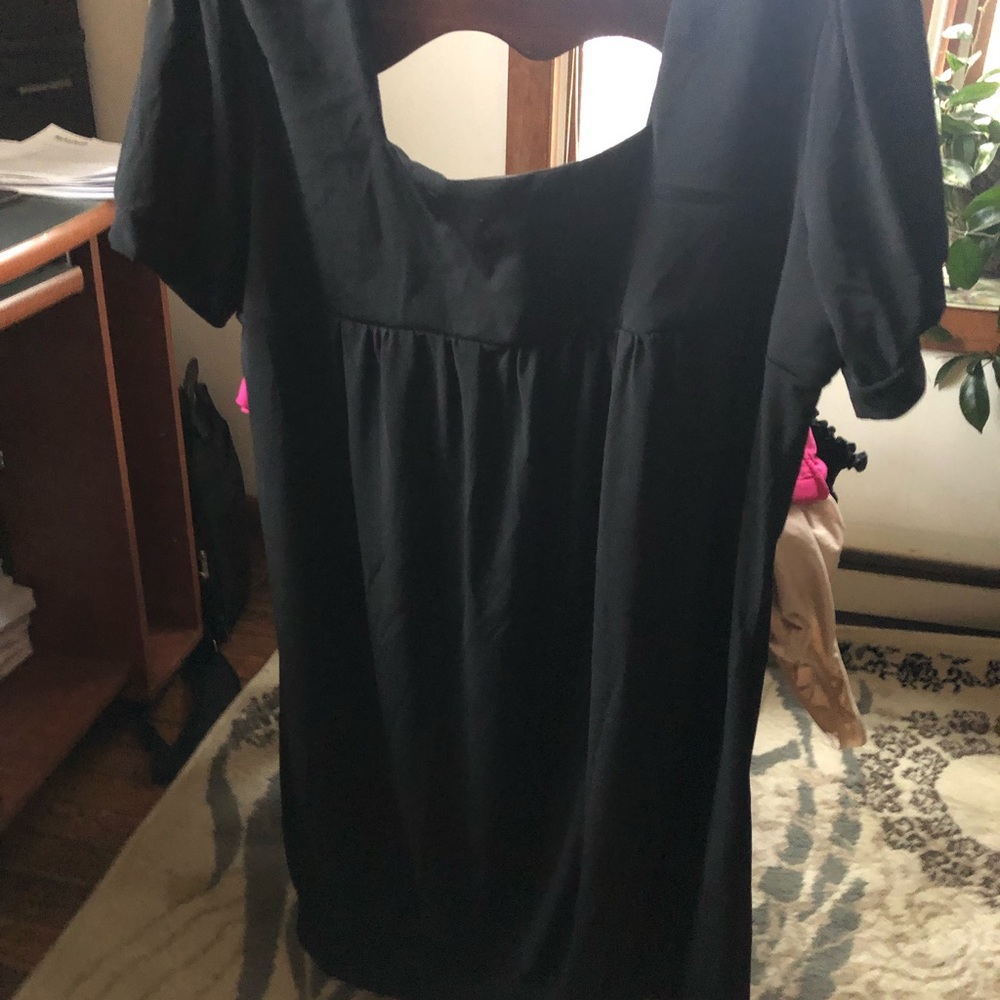 Kristen Nicole black square neck shirt
